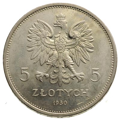 5 złotych 1930, Warszawa, Sztandar, Parchimowicz 115.a