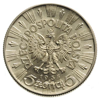 5 złotych 1935, Warszawa, Józef Piłsudski, Parch
