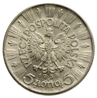5 złotych 1938, Warszawa, Józef Piłsudski, Parchimowicz 118.d