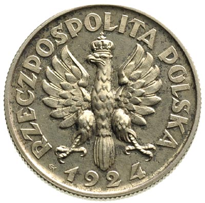 2 złote 1924, Warszawa, Głowa kobiety z kłosami,