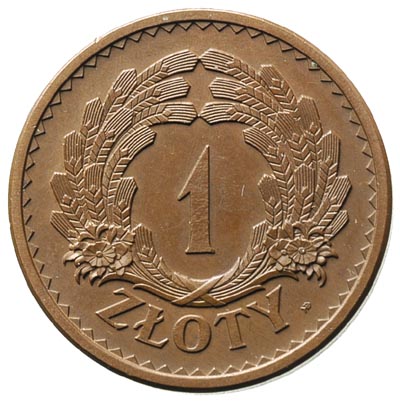 1 złoty 1928, Warszawa, Kłosy zboża, miedź 6.98 g, Parchimowicz P.125.c, wybito 2 sztuki, moneta z piękną patyną w doskonałym stanie zachowania, niezmiernie rzadka