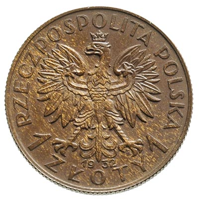1 złoty 1932, Warszawa, Głowa kobiety, na awersi