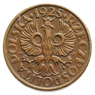 1 grosz 1925, Warszawa, pod napisem GROSZ data 2