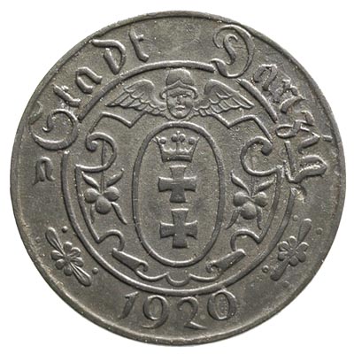 10 fenigów 1920, Gdańsk, odmiana z małą cyfrą 10