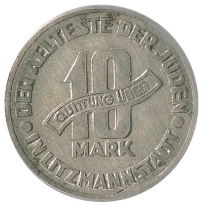 10 marek 1943, Łódź, aluminium, Parchimowicz 15, moneta w pudełku ICG z certyfikatem AU 58, ładne
