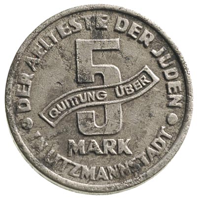 5 marek 1943, Łódź, magnez-aluminium, Parchimowicz 14.b, bardzo ładny egzemplarz