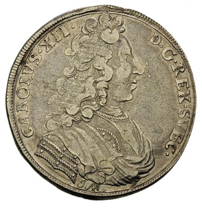 2/3 talara (gulden) 1706, Szczecin, litery IM pod popiersiem, małe cyfry daty, Ahlström 227, Dav. 770