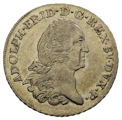 2/3 talara (gulden) 1763, Stralsund, odmiana napisu DEM, Ahlström 240.a, Dav. 772, bardzo ładnie zachowane