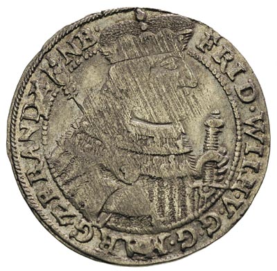 ort 1656, Królewiec, odmiana z literami D-K, Schrötter 1579, Neumann 11.113, justowany, ale bardzo ładne lustro mennicze, rzadki