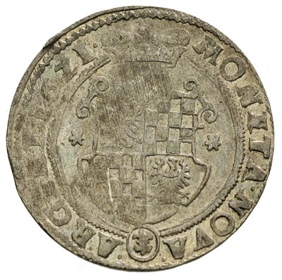 24 krajcary 1621, Legnica, brak liczby 24, po bokach tarczy herbowej gwiazdy, F.u.S. 1689, ładne i rzadkie