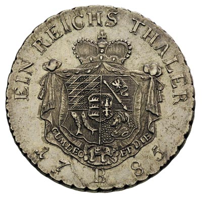 talar 1785, Wrocław, rzadsza odmiana bez litery K pod popiersiem, 22.11 g, F.u.S. 2475, Dav. 2879, bardzo ładny