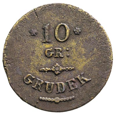 dominium Grudek, 10 groszy 1833, Aw: Napis 10 / 