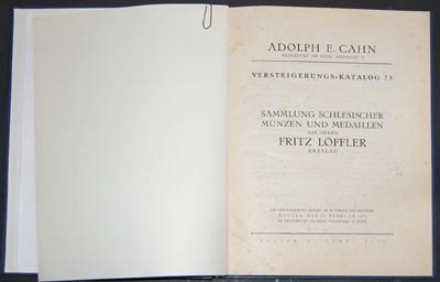 Adolph Cahn - Katalog aukcji monet i medali Śląs