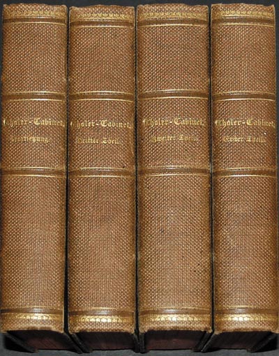 Vollstandiges Thaler - Cabinet von David Samuel Madai, Königsberg 1765, ekslibris Roberta Bohlmann’a, z bibliotek Roberta Bohlmanna oraz Dr. Busso Peus Münzenhandlung, pięknie wydane w czterech osobnych tomach