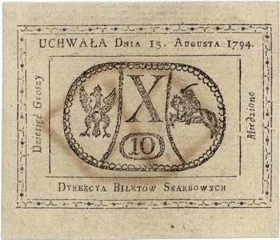 10 groszy miedziane 13.08.1794, Miłczak A9a, Lucow 40 (R1), ładnie zachowane