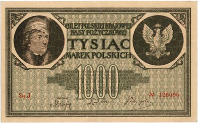 1.000 marek polskich 17.05.1919, seria J, Miłczak 22b, Lucow 345 (R4)