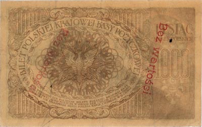 1.000 marek polskich 17.05.1919, ze stemplami \Bez wartości, Miłczak 22c