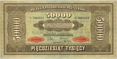 50.000 marek polskich 10.10.1922, seria G, Miłczak 33, Lucow 425 (R3)
