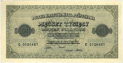 500.000 marek polskich 30.08.1923, seria C, Miłczak 36h, Lucow 439 (R4), pięknie zachowane
