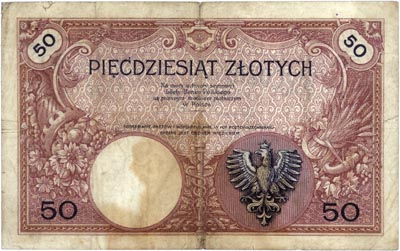 50 złotych 28.02.1919, seria A.3 099707, Miłczak