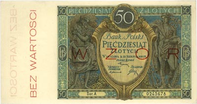 50 złotych 28.08.1925, WZÓR, seria A 0245678, Miłczak 62a, Lucow 613 (R4)