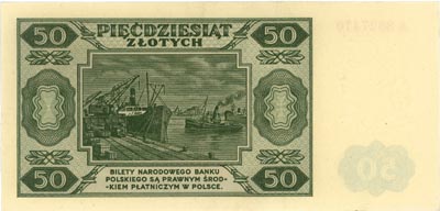 50 złotych 1.07.1948, seria A, numeracja 7-mio c