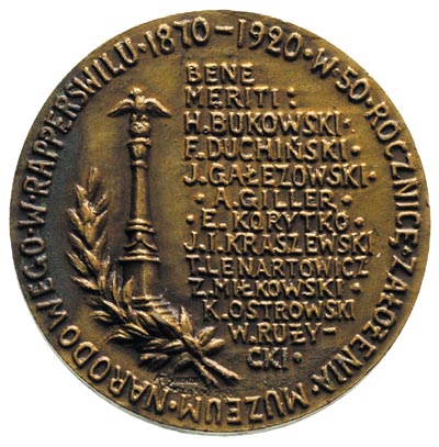 50-lecie Muzeum w Rapperswilu, medal sygnowany K