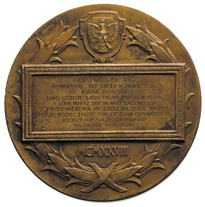 100-Lecie Banku Polskiego, medal autorstwa J. Au