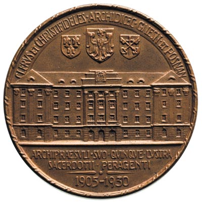August Hlond, medal sygnowany J. Wysocki 1930 r.