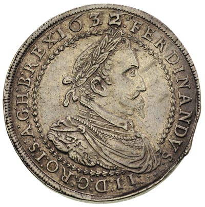 Ferdynand II 1619-1637, dwutalar 1632, Graz, srebro 56.87 g, Dav. 3107, Herinek 309, minimalny ślad po zawieszcze?, patyna
