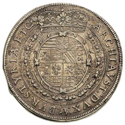 Ferdynand II 1619-1637, dwutalar 1632, Graz, srebro 56.87 g, Dav. 3107, Herinek 309, minimalny ślad po zawieszcze?, patyna