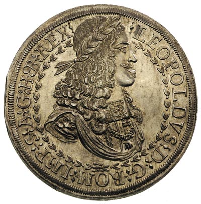 Leopold I 1657-1705, dwutalar bez roku, Hall, srebro 57.51 g, Dav. 3247, Herinek 569, bardzo ładnie zachowany