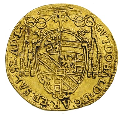 Guidobald- graf Thun i Hohenstein 1654-1668, dukat 1658, złoto 3.42 g, Probszt 1444, Fr. 774