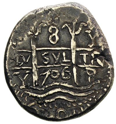 Filip V 1700-1724, 8 reali 1706, Potosi, Calbeto 1135, ciemna patyna