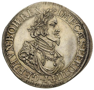 Ferdynand III 1637-1657, talar 1641, Förschner 155, Dav. 5039, justowany na rancie