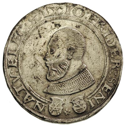 Jan Fryderyk 1552-1554, talar 1552, Dav. 9748, Schnee 144, nierównomierna patyna, rzadki