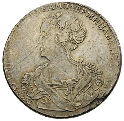 rubel 1725 CG-<, Petersburg, Diakov 52, srebro 2