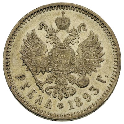 rubel 1893, Petersburg, Bitkin 77, ładnie zachowany