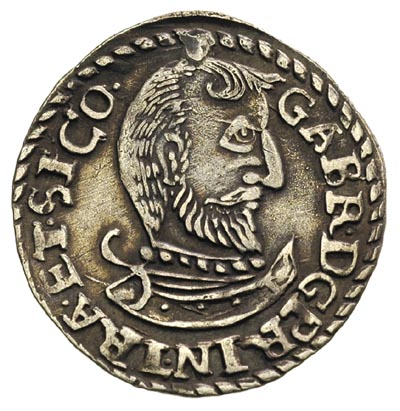 Gabriel Batory 1608-1613, trojak 1609, Resch 59, zanitowany otwór, ciemna patyna