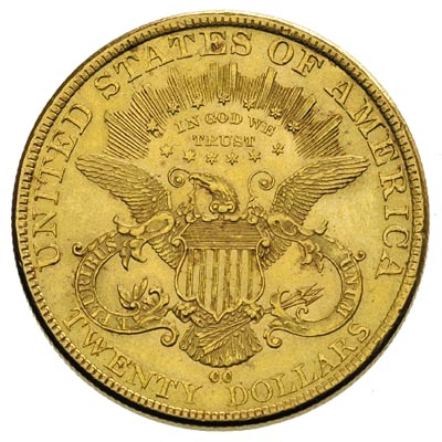 20 dolarów 1892 CC, Carson City, złoto 33.43 g, Fr. 179, nakład 27.265 sztuk, rzadkie