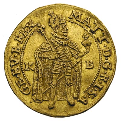Maciej II 1608-1619, dukat 1614 K-B, Krzemnica, złoto 3.47 g, Huszar 1083, Fr. 81, lekko gięty