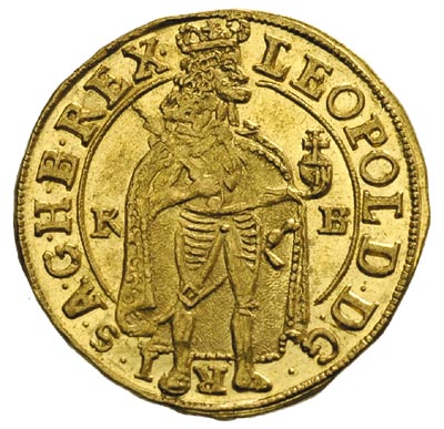 Leopold I 1657-1705, dukat 1692 K-B, Krzemnica, złoto 3.49 g, Huszar 1321, Herinek 358, Fr. 128, wyśmienity
