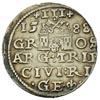 trojak 1588, Ryga, małe popiersie króla, Iger R.88.1.a, Gerbaszewski 2, rzadki, delikatna patyna