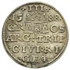 trojak 1588, Ryga, małe popiersie króla, Iger R.88.1.a, Gerbaszewski 10, rzadki