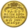 dukat koronacyjny 1697, Drezno, Aw: Król na koni