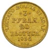 3 ruble = 20 złotych 1835, Petersburg, złoto 3.92 g, Plage 301, Bitkin 1076 R, Fr. 111, rysy w tle..