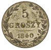 5 groszy 1840, Warszawa, Plage 141, Bitkin 1192,