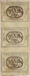 3 x 10 groszy (1 złoty), 13.08.1794, Miłczak A9, Lucow 40b (R6), trzy banknoty nierozcięte, rzadki..