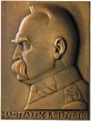 Marszałek Józef Piłsudski, plakieta mennicy warszawskiej sygnowana J. AVMILLER, 1926 r., brąz 92 x..