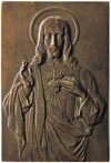 Serce Jezusa, plakieta mennicy warszawskiej, niesygnowana, autorstwa Stefana Rufina Koźbielewskieg..